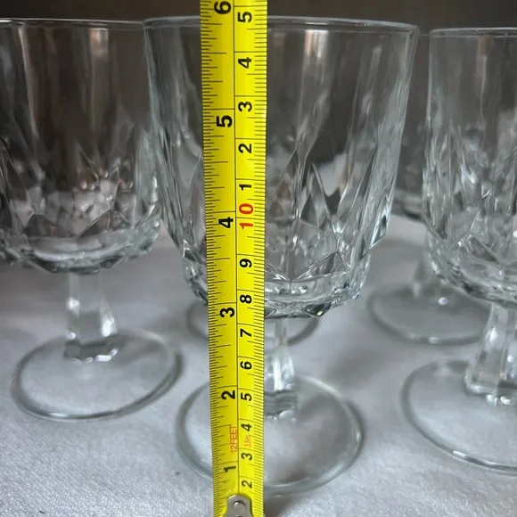 Vintage Arcoroc France Artic Wine Glass Set Of 5 Stemmed Wine Water Goblets - Picture 2 of 9